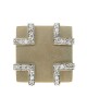 Gentlemans Diamond Square Top Cross Motif Ring